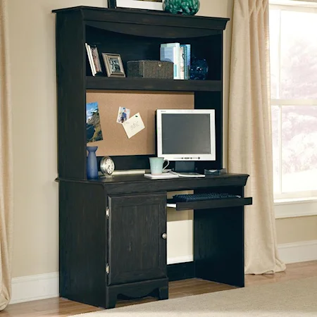 Student Desk & Hutch with Corkboard and Keyboard Shelf